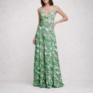 L’AGENCE Porter Maxi Dress NWT Green Paisley Twist Front Size 2